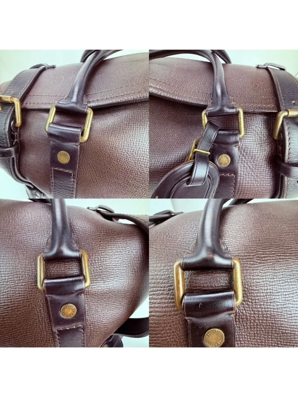 Louis Vuitton Vintage Utah Brown Leather Sac Weekender Travel Bag